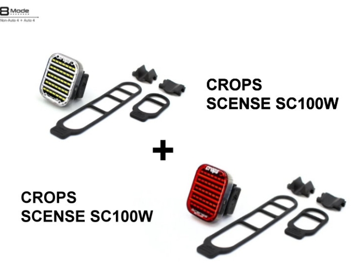 Crops SCENES SC100W + SC100R Auto Light Sensor USB Front & Rear Light
