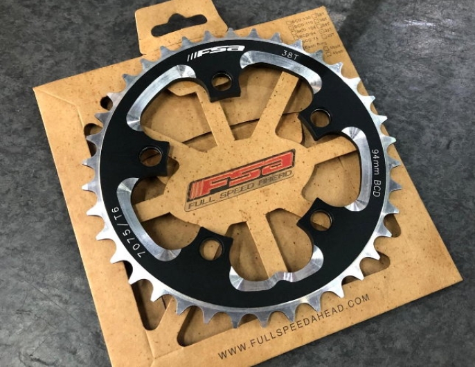 FSA CNC 94mm BCD, for 5 bolt cranks 38T ATB Chainring Black FSA CNC 94mm BCD, for 5 bolt cranks 38T ATB Chainring Black