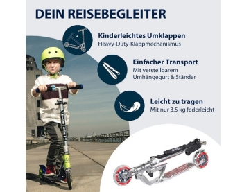 HUDORA 125 Folding Kick Scooter for children and Up