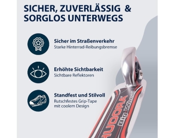 HUDORA 125 Folding Kick Scooter for children and Up