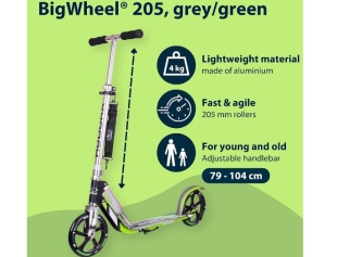 HUDORA 205 Folding Kick Scooter for kids 8 Years and Up