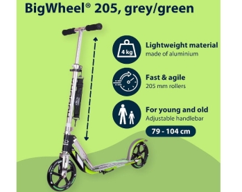 HUDORA 205 Folding Kick Scooter for kids 8 Years and Up