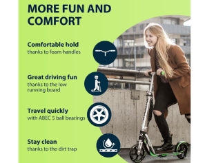 HUDORA 205 Folding Kick Scooter for kids 8 Years and Up