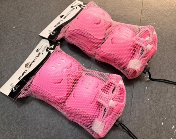 Sports Kids Knee, Elbow Pads, Anti Slip Guards for Children Pink