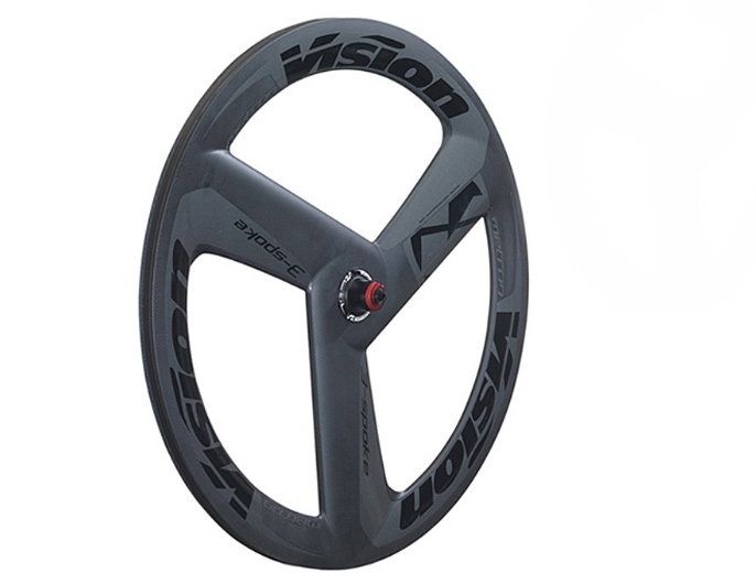 Vision Metron 3-Spoke Track Carbon Front or Rear Tubular Wheel 700c Gray