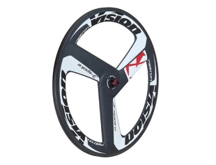 Vision Metron 3-Spoke Track Carbon Front or Rear Tubular Wheel 700c Red/White