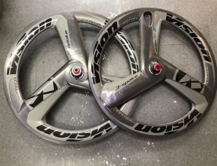 Vision Metron 3-Spoke Track Carbon Front &amp; Rear Tubular Wheelset 700c Gray