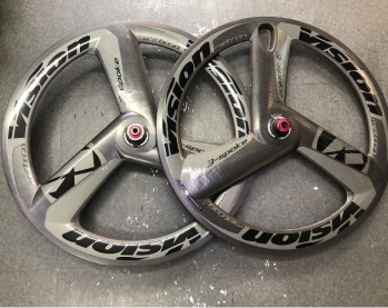 Vision Metron 3-Spoke Track Carbon Front & Rear Tubular Wheelset 700c Gray