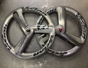 Vision Metron 3-Spoke Track Carbon Front & Rear Tubular Wheelset 700c Gray Vision Metron 3-Spoke Track Carbon Front & Rear Tubular Wheelset 700c Gray